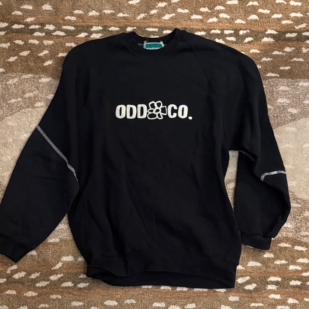 Odd Co OddFlower Oversized Black Sweatshirt